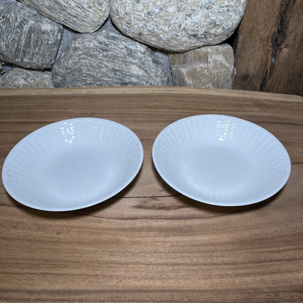 WEDGWOOD NANTUCKET Basket SET (2) 7" OATMEAL / CEREAL / SOUP  BOWL BONE CHINA